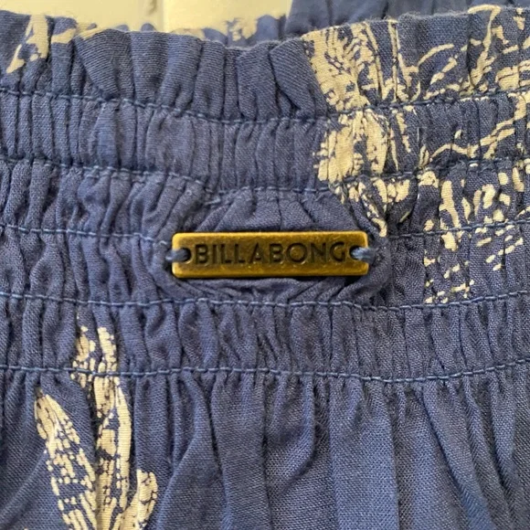 Billabong Blue & White Straight Seas Crop Top - SMALL - adjustable - Picture 3 of 4